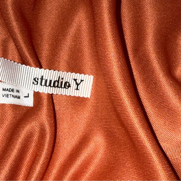 Studio Y Rust Beaded Halter Top Gold Embellished Boho Festival - Picture 7 of 10